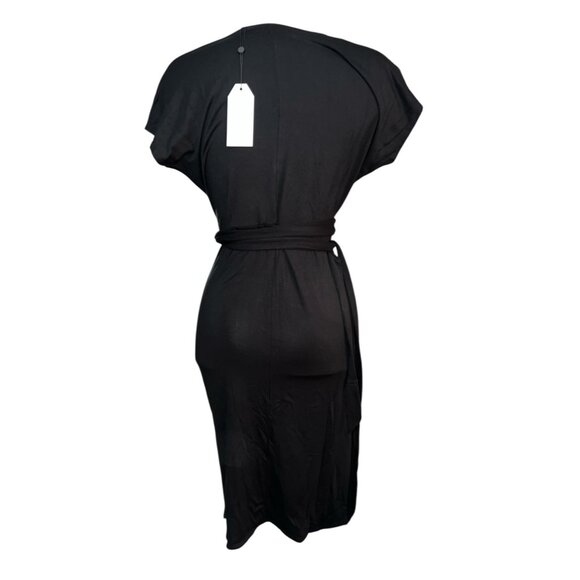 Universal Standard V Neck Tie Waist Soft Casual Dress Sz 4XS (XS 00-0) Black Sho - Picture 2 of 16